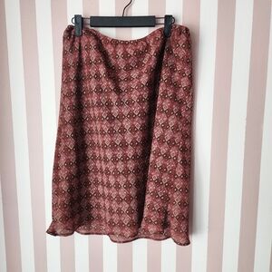 Worthington Diamond Pattern A-Line Skirt - Deep Burgundy